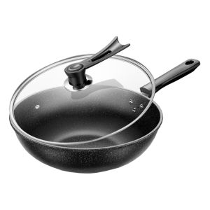 ฟรีตะหลิว กระทะเคลือบหินอ่อน Premium Coating แถมฟรี ตะหลิวไม้ และฝากระทะ กระทะนอนสติ๊ก กระทะก้นลึก กระทะหินอ่อนทรงลึก กระทะอเนกประสงค์ กระทะ