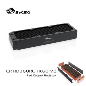 Bykski 360mm Copper Radiator 60mm Thick PC Water Coolant 3 Floors Channel Discharge Heat Sink Exchanger for 3*12cm Fan Raidator CR-RD360RC-TK60-V2