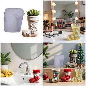 Multi Purpose Stocking Shape Vase Silicone Mold For Resin Casting Succulent Planters And DIY Gift Giving