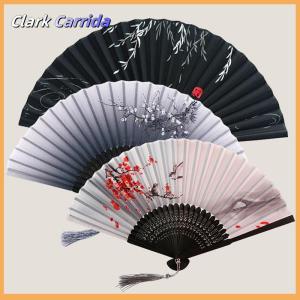 [Clark Carrida] Trung Quốc lụa gấp quạt gỗ Shank cổ điển Dance Fan trang trí nhà