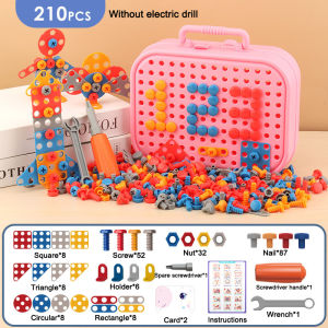 FENAFE【♥️BEST♥️】Mainan Anak Tool Box Set 351 Pcs Unicorn / Astronauts / Dinosaurs Tool Box Set Mainan Anak Kreatif DIY Edukasi / 3D Berpura-pura Bermain Mainan Bor Kotak Sekrup Bangunan Set / Hadiah ulang tahun anak-anak