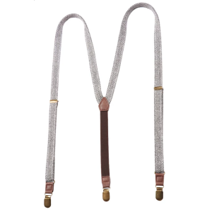 2cm Width Suspenders for Mens Pants with Metal Clip Elastic Brace Strap for Various Body Size Business Pants Accessory