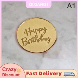 QIXIANG1 10pcs Hạnh Phúc sinh nhật Cupcake Topper Acrylic Rose Vòng tròn bánh Topper