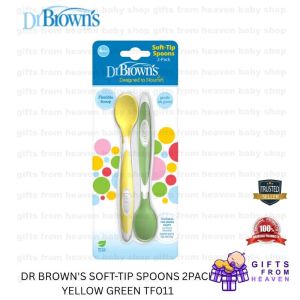 DR BROWNS SOFT-TIP SPOONS 2PACK YELLOW GREEN TF011