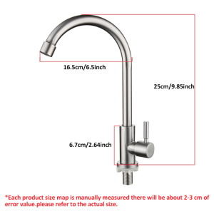 SUS304 Stainless Steel Two-Way Faucet for Bathroom and Kitchen.Dual-Handle faucet