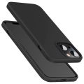 iPhone 14 (6.1") Liquid Silicone Smooth Matte Back Case (Black). 