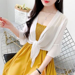 ALLUCK Chiffon Chiffon Cardigan Loose Fit Multicolor Sun Protection Coat Wrinkle Resistant Shawl Outerwear Women