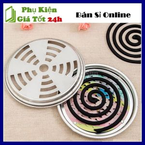 Khay Đựng Nhang Muỗi Thân Cao Có Quai Xách Bằng Thép Không Gỉ Cao Cấp - Khay Đựng Nhang Muỗi Kèm Gạt Tàn Có Nắp Đậy An Toàn - Hộp Inox Đựng Hương Nhang Muỗi Chống Bỏng An Toàn Khi Dùng Đa Năng Tiện Lợi