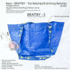 FRAKTA BRATTBY - Tas Kantong Kantung Kantong Karung Belanja barang kuat Serba Guna Serbaguna Biru - Grocery Laundry Foldable Bag dilipat