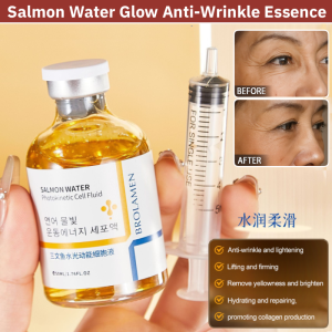 Salmon Water Glow Anti-Wrinkle Essence Yellowing Brightening  Facial Hydrating Moisturizing Lotion Shrink Pores Wet Compress Essence 三文鱼水光抗皱精华液