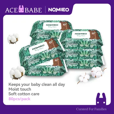 【Bundle Deal】Nomieo Gentle Care Baby Wet Wipes Soft & Sensitive Protection Cleansing & Moisturizing 80pcs per pack