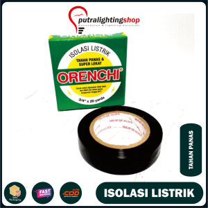 Tape Isolasi Listrik ORENCI Hitam Tahan Panas 3/4" x 20Y untuk DIY Home Improvement
