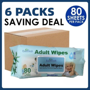 everfresh 6packs Adult Wet Wipes 80 sheets 80s ultra Large Adult Wipes Premium Quality cleaning wipes