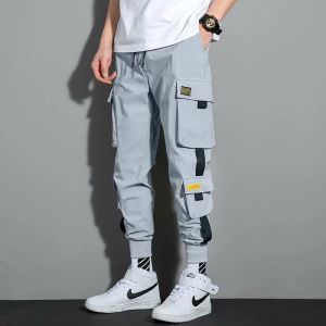 Mens Track Pants Cargo Trousers Multi-Pocket Jogger Streetwear Casual Seluar Cargo Lelaki Korean Fashion Sweat Pants