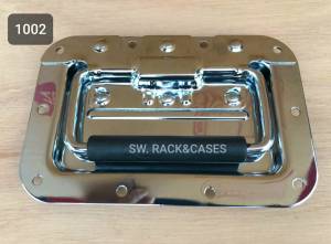 มือจับสปริง ราคาต่อแพ็คจำนวน 2 ตัว รหัส SW-1002 อุปกรณ์ตู้แร็ค สวยแข็งแรง 4 นิ้ว วัสดุเหล็กหนาชุบโครเมี่ยมเงา เสียงการผ่อนมาตรฐาน