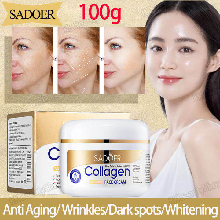 100g SADOER Collagen Face Cream Anti Aging Wrinkle Dark Spot Remover ...