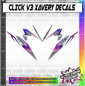 MOTORCYCLE DECALS FOR CLICK V3 XAVERY DECALS HD PRINT HD PRINT ( MORE COLORS AVAILABLE )