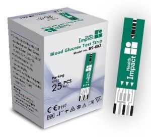 เครื่องตรวจน้ำตาลปลายนิ้ว พร้อมเข็มเจาะเลือดและแผ่นตรวจน้ำตาล ยี่ห้อ Health impact model no. BG-709