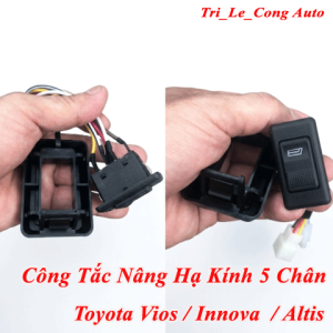 Công Tắc Nâng Hạ Kính Ô Tô 5 Chân Nút Bấm Kính Điện Xe Hơi Cửa Lên Xuống Thay Thế Kèm Đế Nhựa Vios Innova Altis 8482006100