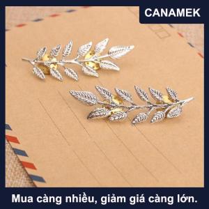 【CANAMEK】 1 cặp tinh tế cây lá trâm cài pins jean áo sơ mi phù hợp với ve áo Pin Retro broche