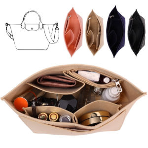 Felt Cloth Insert Bag with Multi-pockets Liner Storage Bags Portable Travel Insert Bag Organizer
