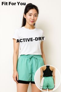 Active-DRY 2 in 1 Dri-Fit Cycling Shorts for Men - Quick Dry Gym Pants for Jogging Training Running and Fitness