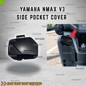 Yamaha NMAX V3 Techmax side pocket cover matte black / hydro dipped carbon plug and play YAMAHA NMAX VERSION 3