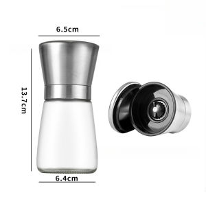 Premium Stainless Steel Manual Salt and Pepper Grinder Adjustable Ceramic Sea Salt Grinder & Pepper Grinder Tall Glass Salt and Pepper Shakers Mill & Salt Mill with Box