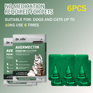 Dr.ville Pet Flea & Tick Drops for Dogs & Cats - Fast-Acting Parasite Protection Stops Itching 猫狗驱虫药