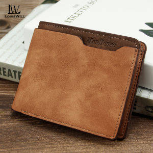 LouisWill Retro Wallet Mens Simple Short Wallet PU Matte Business Wallets Multi-Card Position Wallets Travel Purses Coin Pouch ID Credit Cards Holders