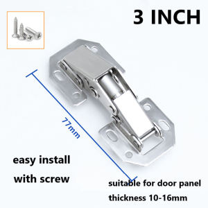 90° Concealed Hinges No-Drilling Hinge HydraulicCupboard Door Hinge Concealed Hinge with Screw (With 8 screws)