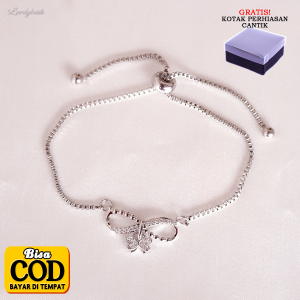 Promo Kalung Set Titanium Asli Wanita Dewasa Anti Luntur - Anti Karat Gelang Serut Korean Style Terbaru Laveni4 Gratis Kotak Perhiasan