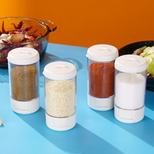 4PCS Press Type Sealed Moisture-Proof Quantitative Salt Control Seasoning Bottle Kitchen Salt Seasoning Box