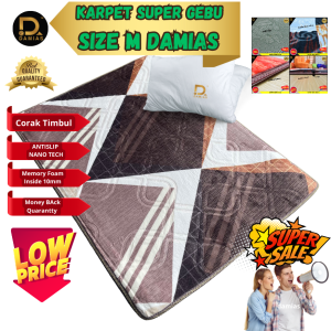 Karpet Gebu Baldu tebal Carpet Corak timbul 5D Size M Ukuran +/- 180cm x 120 cm (1800mm x 1200mm) (4x6 Kaki) Span Memory Foam