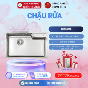 Chậu rửa Kluger Haru Series KH8048FS inox 304 liền khối độ dày 1.0mm bề mặt linen chống xước