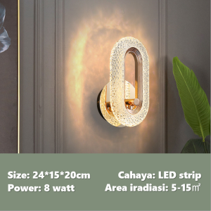 Lampu Dinding LED Kristal Mewah desain Lampu Hias dinding  Modern Kamar Tidur / Ruang Tamu (Termasuk Sabuk lampu LED) YUR