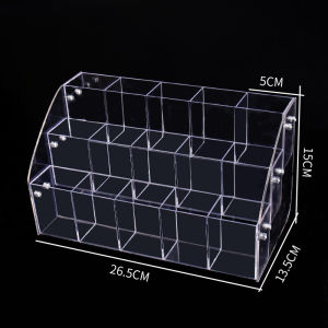 Acrylic three-layer pen stand trapezoidal pen stand stationery display