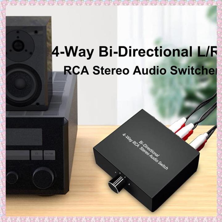 (BIXP) 4 Ports Bi-Directional R L Audio Switcher Box Audio Rotary ...