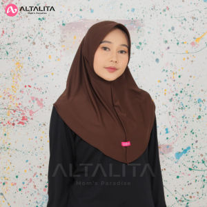 Altalita - Hijab Instan Bergo Sport Jersey Premium Kerudung Qiara Olahraga Instan Ukuran S Jilbab Sekolah Penguin Instan Menutup Dada pet Tebal