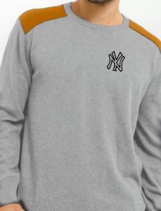 Jaket Sweater Crew Neck Casual NY l Sweatshirt Basic Pria Wanita Lengan Panjang Bahan Kain Flecee Warna Hitam Size XS/S/M/L/XL/XXL/3XL