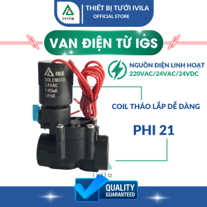 Van điện từ phi 21mm/27mm / 34mmvan điện từ 220v van điện từ 24v van từ nhựa dùng ngoài trời van nước điện từ van nước tự động - Chất liệu nhựa cao cấp gia cường sợi thủy tinh độ bền cao - Điện áp 220VAC/24VAC/24VD