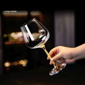 Ly rượu vang pha lê chân lá vàng 24k cao cấp sang trọng