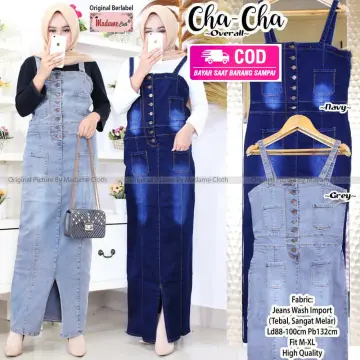 Baju Kodok Wanita Rok Panjang Levis Jual Baju Kodok Wanita Rok Panjang Levis Terbaru Indonesia Baju Kodok Wanita Rok Panjang Denim Overall Jumpsuit Jeans Dress Kekinian Wanita www.lazada .id