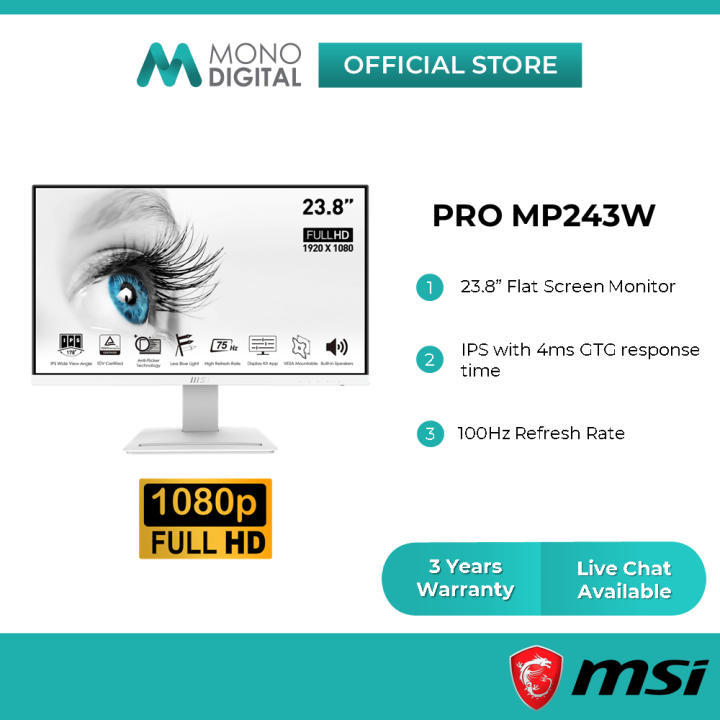 MSI PRO MP243W/MP243XW/MP243X FHD 23.8" Productivity Monitor (23.8 ...