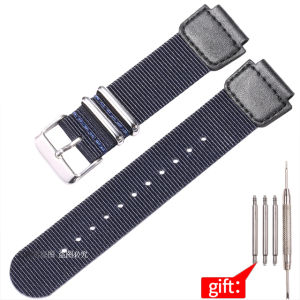 High grade nylon watchband suitable for Casio AQ-S810W AE-1000W AE1100 AE1200 steel ring 18mm mens high-quality soft ultra-thin watch accessories