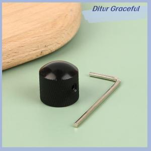 Ditur 1Pc Metal Electric Bass Guitar Tone Volume Knob Potentiometer Hat Cap Guitar Parts Push Knob With Hole Guitar Accessories