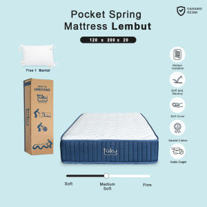 KIRANA Tuku - Kasur Pocket Spring Mattress Motion Isolation Free Bantal