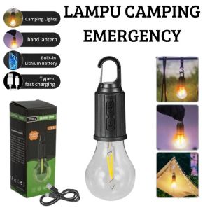 Lampu Emergency LED T-02 USB C Rechargeable Portable Camping 3 Light Mode Outdoor Waterproof