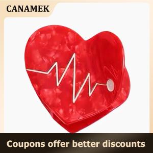 【 CANAMEK 】 1Pcs Cartoon Back Of The Head Ponytail Half Tie Hair High-end Shark Clip Color Blocking Pill Heart Series Grab Clip