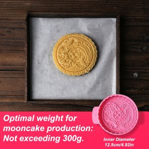 SKJK Food-grade ABS Large Moon Cake Mold Easy Demolding Household Baking 3D Mooncake Mold Commercial Hand-pressed DIY Pastry Cake Mold Mid-Autumn Festival